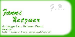 fanni metzner business card